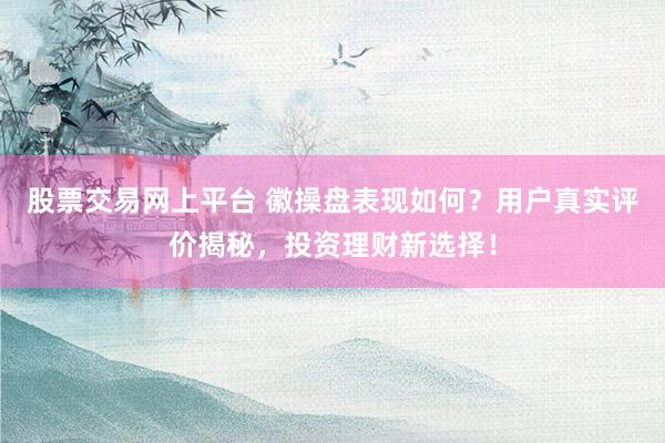 股票交易网上平台 徽操盘表现如何？用户真实评价揭秘，投资理财新选择！