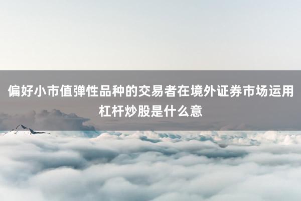 偏好小市值弹性品种的交易者在境外证券市场运用杠杆炒股是什么意