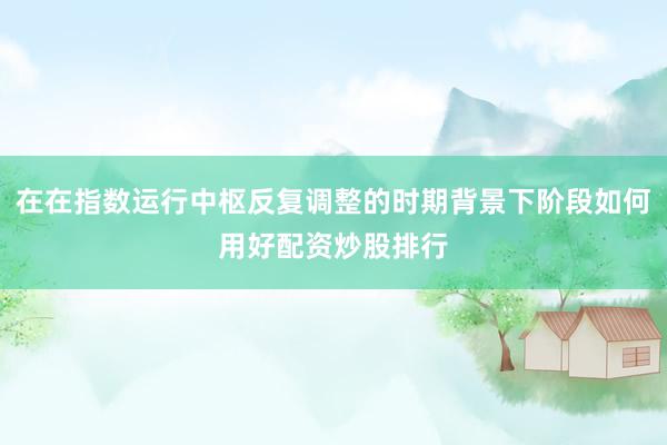 在在指数运行中枢反复调整的时期背景下阶段如何用好配资炒股排行