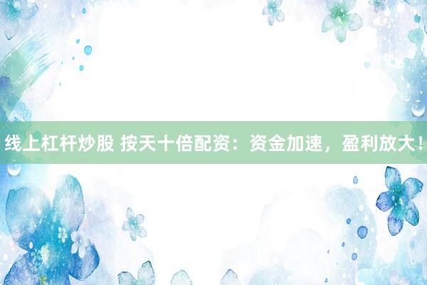 线上杠杆炒股 按天十倍配资：资金加速，盈利放大！