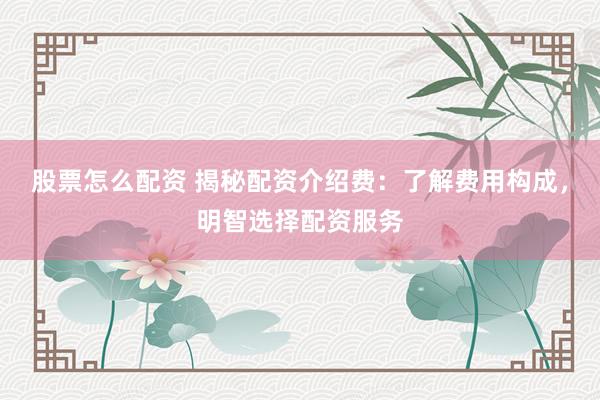股票怎么配资 揭秘配资介绍费：了解费用构成，明智选择配资服务