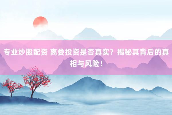 专业炒股配资 离娄投资是否真实？揭秘其背后的真相与风险！
